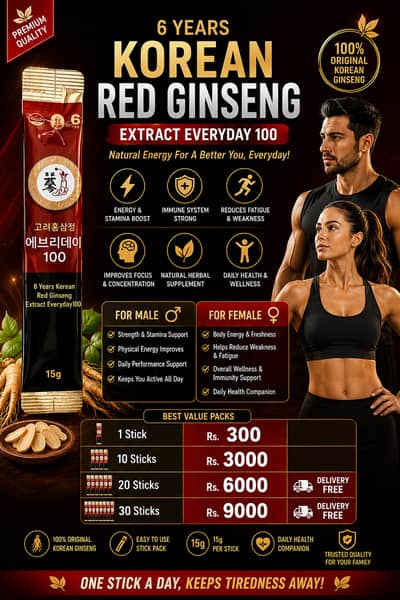 premium Korean wellness with 6 Years Korean Red Ginseng Extract
