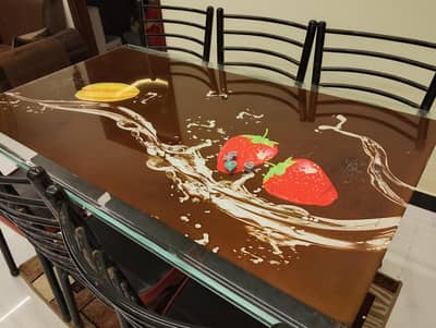 Glass Top Dining Table with 6 chairs