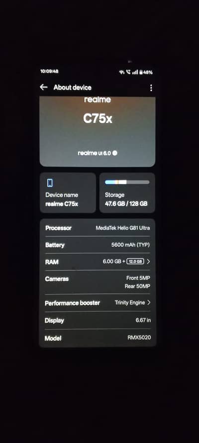 realme c75x 6+12 128
