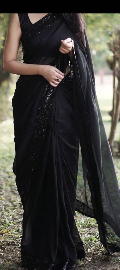 Black Saree for Sale  (Excellent Condition)