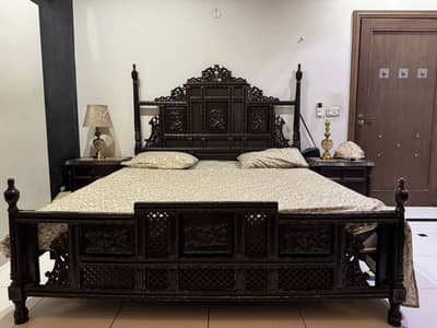 King Size Bed Set with Dressing & Side Tables