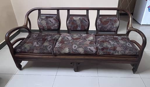 3 Seater Wooden Sofa Good Condition