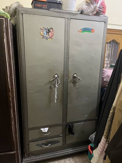 old strong metal wardrobe