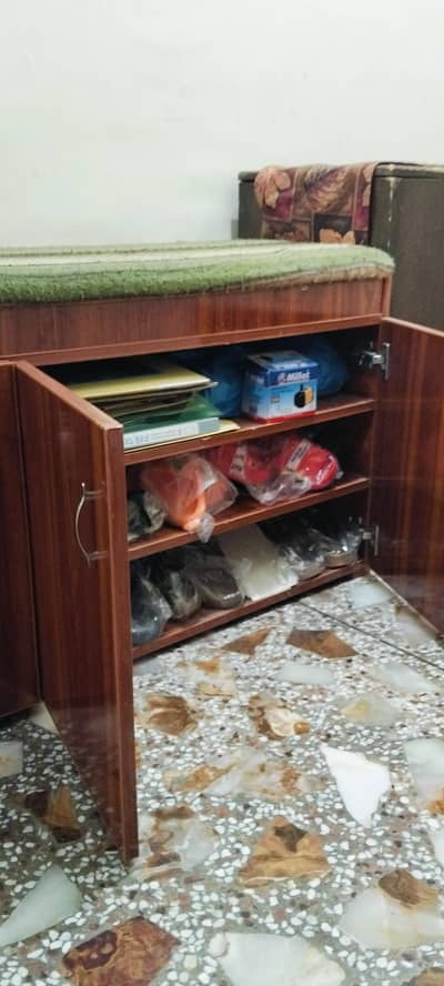 Shoe rack with cabinets