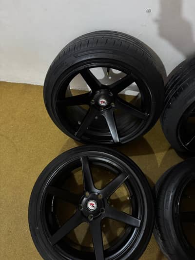 Emotion R 17 inch Rims  Black Color 9.5JJ  With Tyres