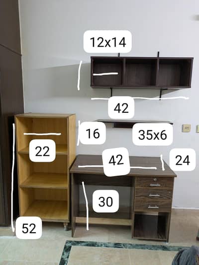 Study Table + Book Shelves + Coffee Table for sale