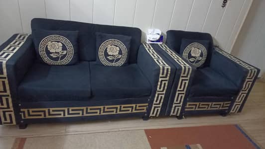 6 seater black velvet sofa