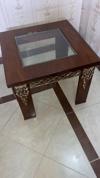 3 set of brown tables