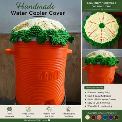 Handmade Crochet Water Cooler Cover Soft wool handmade design Beautifu