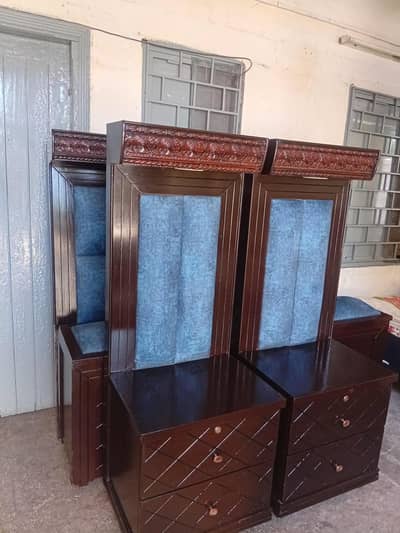 cushioned double bed