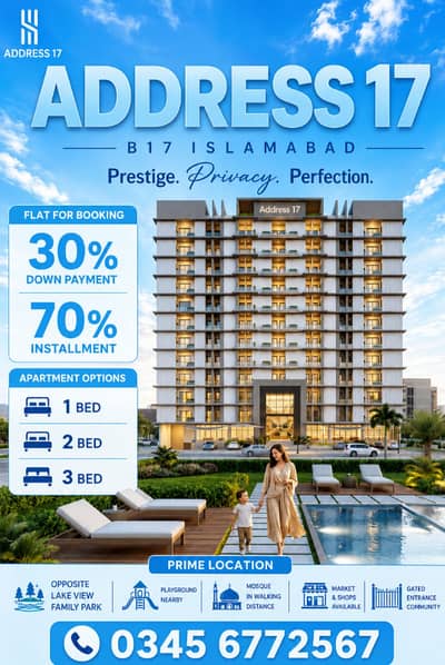 B17 ADDRESS 17 1 BED 2 BED 3 BED Easy Installment 30% DownPayment 70% Installment