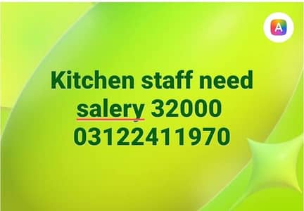 kitchen staff need jis ko Kam ata ho