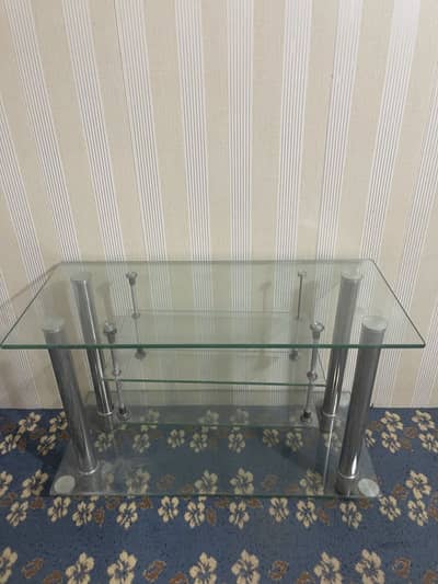 Glass 3-Shelf TV Unit