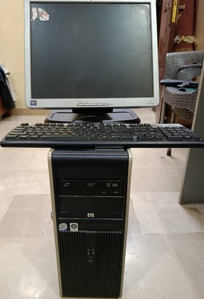 CPU + HP keyboard + HP monitor for sale