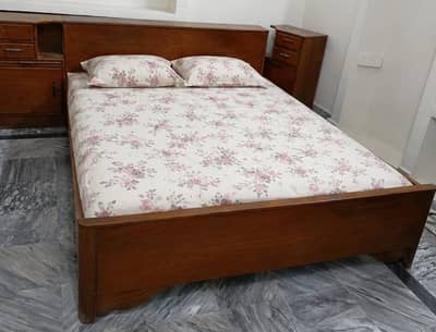 Solid Strong Wooden Double Bed Set