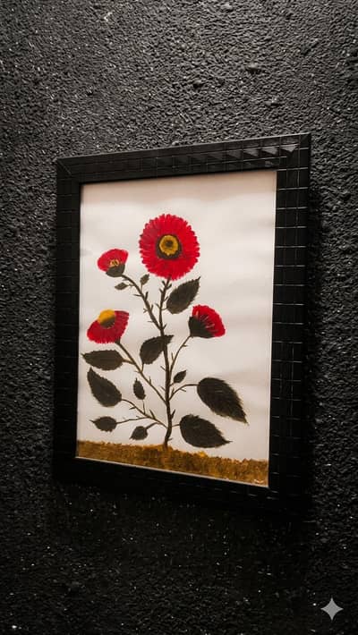 Crimson Floral Art