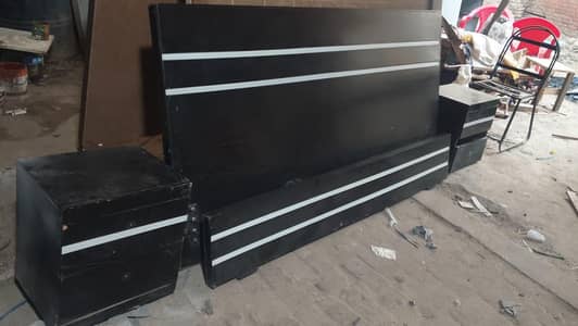 bed with side tables
