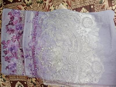 3 piece organza net chiffon Mai Mai suit hai