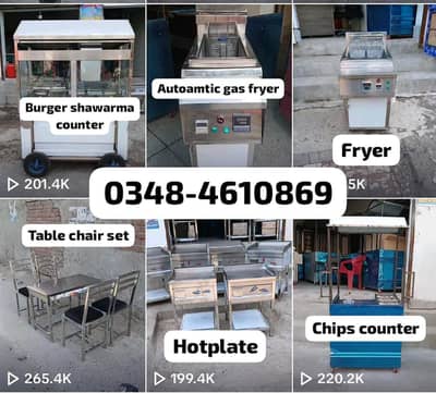 chips burger shawarma fries fast food hotplate fryer counter sale