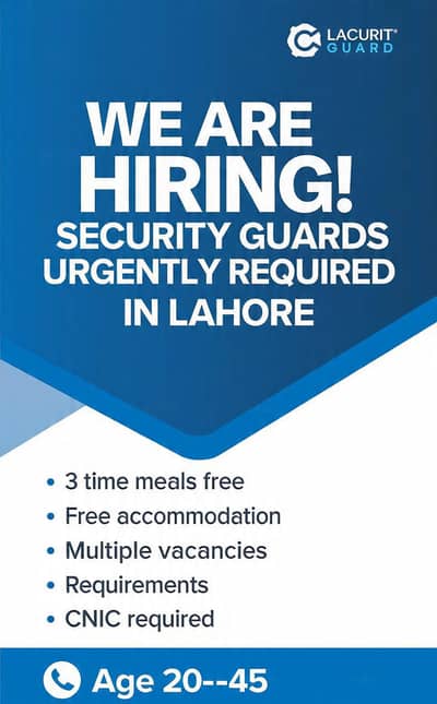 Security Guard ki zrort hai . Urgent hiring