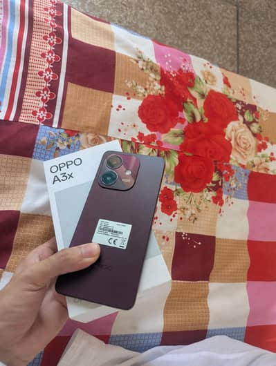oppo A3X 4/128 with box charger only non pta All ok