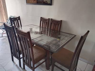 Dining Table with six chairs shisham
