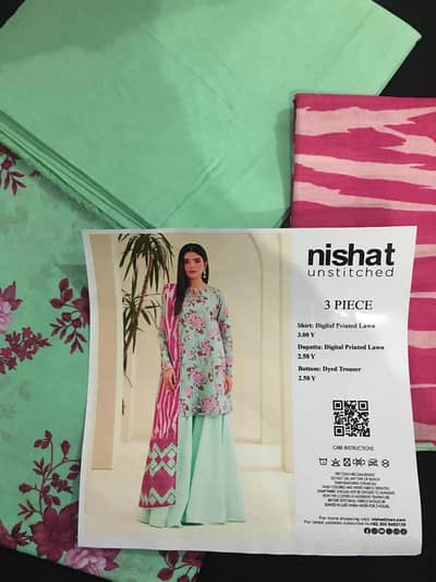 3 Piece Lawn Suit Unstitched – Brand New