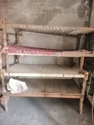 10 wooden charpais each Charpai is Rs. 4000/-