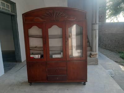 A wooden showcase