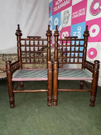 wooden chairs vintage , Elegant handicraft.