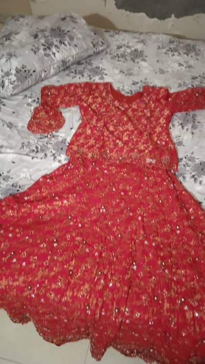 Red bridal Lehenga, fully embroidered dupatta with FREE pouch