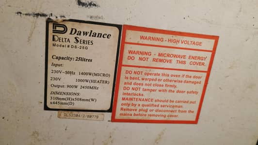 Dawlance microwave oven