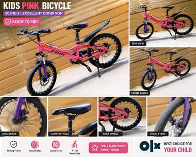 Kids Pink Bicycle – Excellent Condition | Road Not Used
