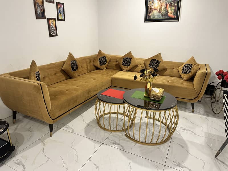 L shape sofa set 0