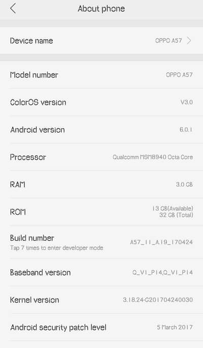 URGENT SALE OPPO A57