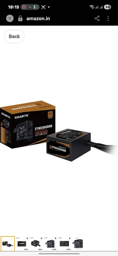 Gigabyte P650B 650W 80 Plus Bronze Power Supply