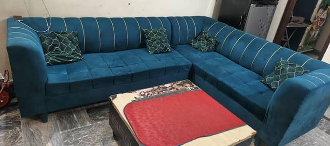 6 seater L shape Used good condition 2 Mora set or table
