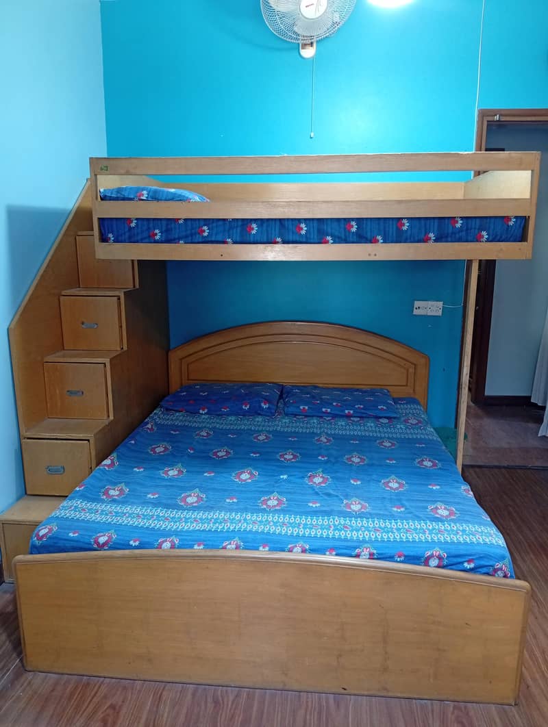 double bed with bunk bed 0
