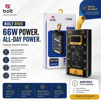Bolt B 105 Power Bank 20,000 mAh Super Fast Charging For All Android