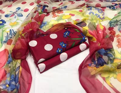 3pcs embroidery lawn new Collection