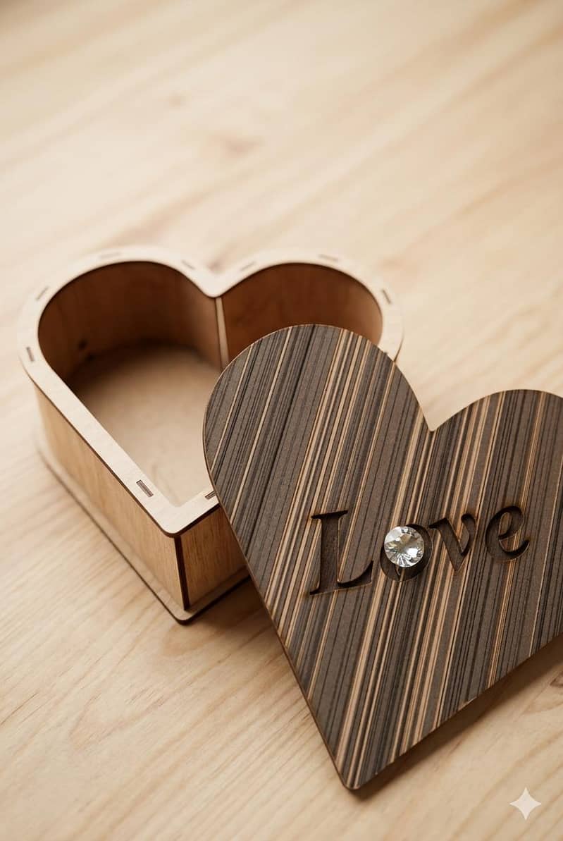 خوبصورت دل کی شیپ والا ڈیکوریشن باکس (LOVE ڈیزائن) - بہترین حالت میں 1