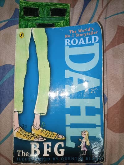 ROALD DAHL BFG book with Minecraft creeper bookmark