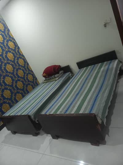 Two sofa bed cum , two single beds one side table with dressing table