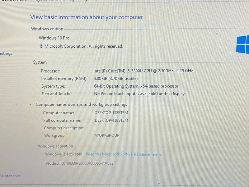 Core i5 5 Generation 3