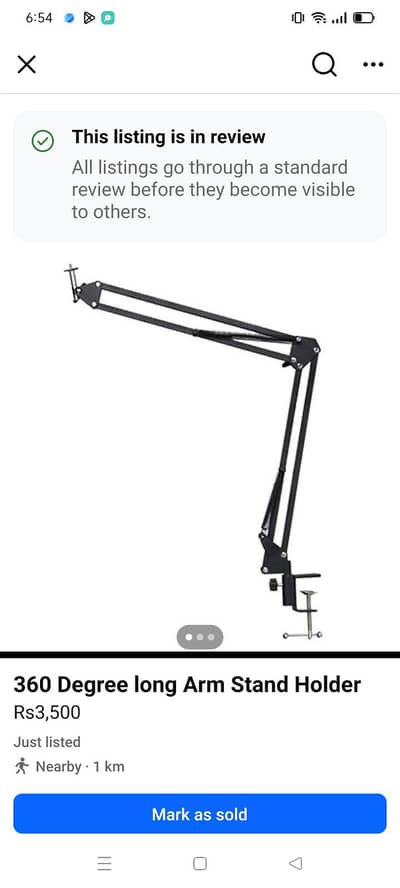 360 Degree long Arm Stand Holder