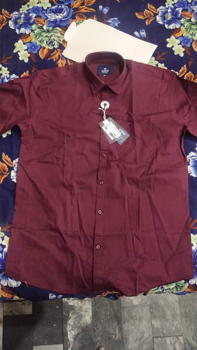 Sable twill plain shirt Fs Sm261 Dark mehroon colour