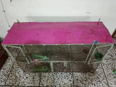 Double portion cage for hens or other birds