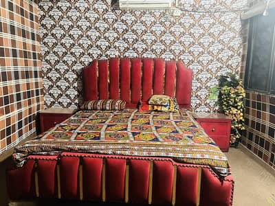 urgent sale bed set fresh red colour