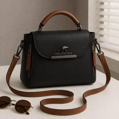 Stylish Black LeatherCrossbody Bag for Women