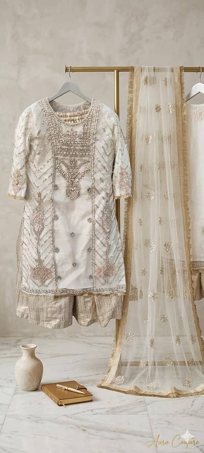 Designer Style Luxury 3-Piece Fancy Dress for Wedding/Party Wear